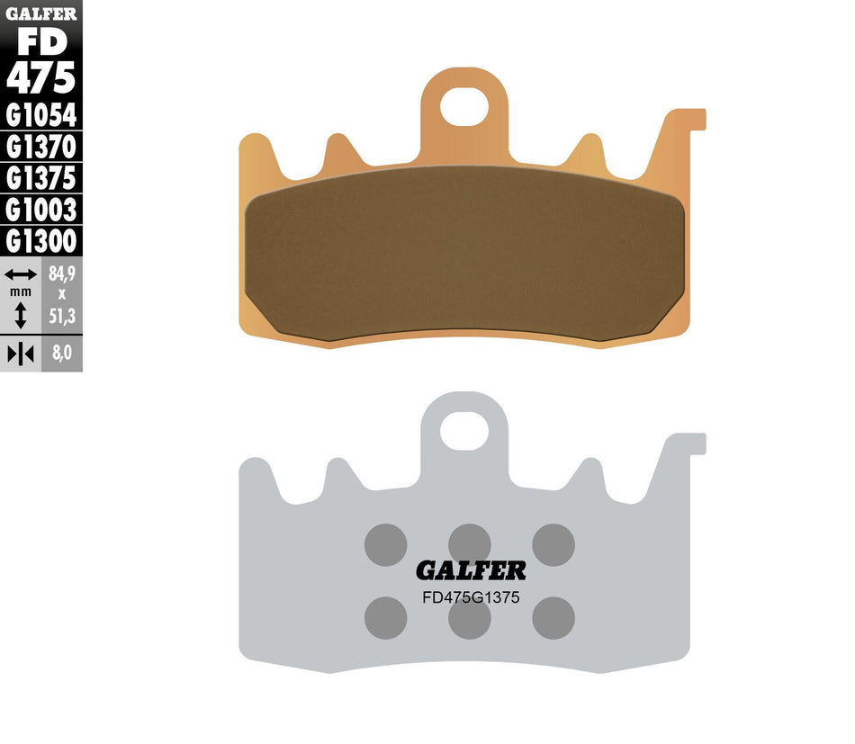 GALFER Brake Pads Sintered Ceramic Fd475g1375 FD475G1375