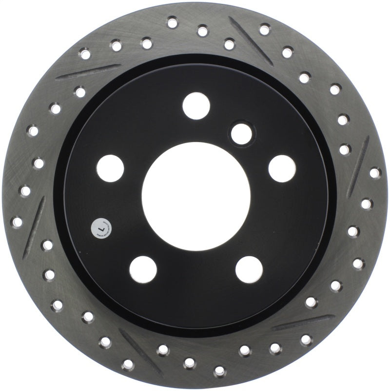 StopTech 14-15 Mini Cooper Base Slotted & Drilled Rear Left Rotor 127.34159L