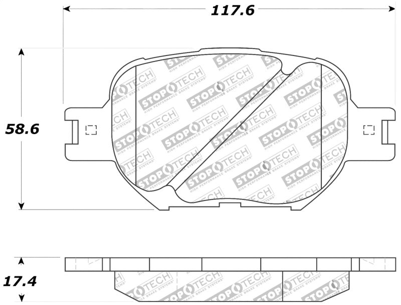 StopTech Performance 05-08 Scion tC/ 01-05 Celica GT/ 00-05 Celica GT-S Front Brake Pads 309.0817