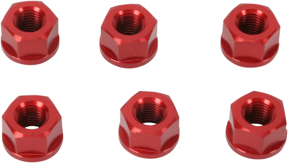 DRIVEN RACING Aluminum Sprocket Nuts - Red - M10 x 1.25 DSNRD