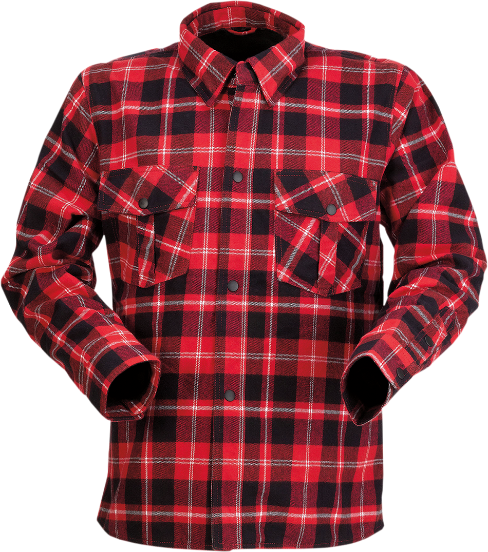 Z1R Duke Plaid Flannel Shirt - Red/Black - Large 3040-3051