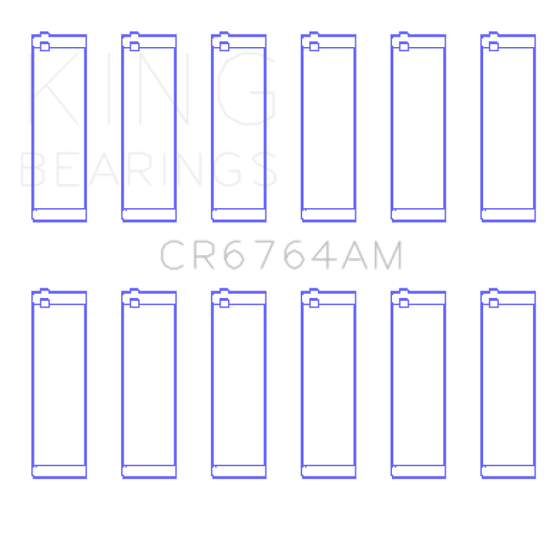 King VW AES/AUE/ABV (Size STD) Connecting Rod Bearing Set (Set of 6) GCR6764AM