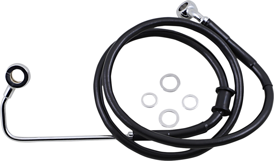 DRAG SPECIALTIES Brake Line - +8" - Black - '15-'17 Softail 618302-8BLK