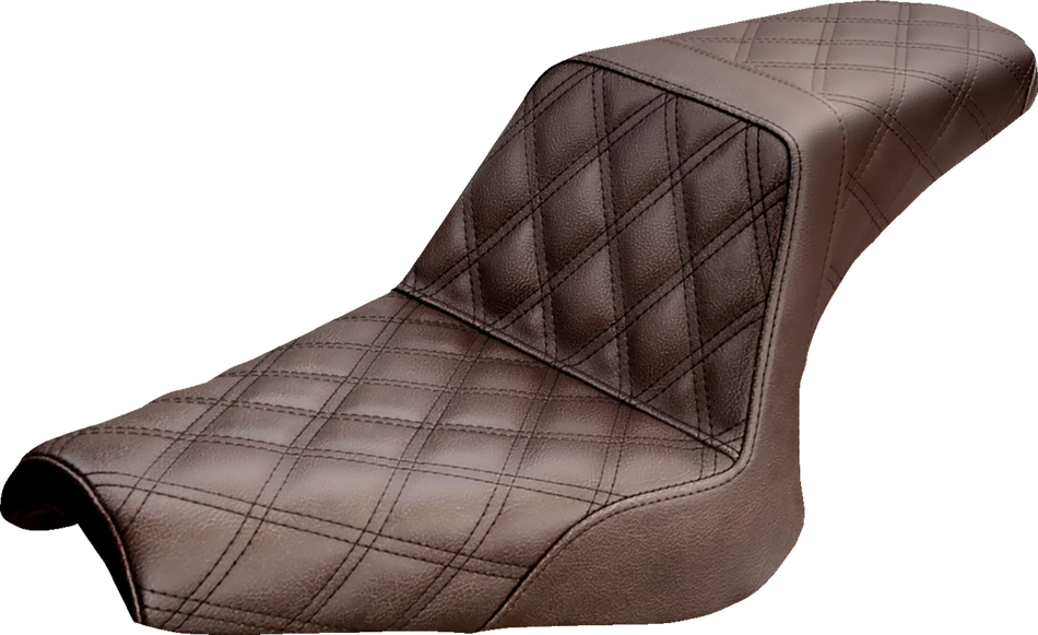 SADDLEMEN Step Up Seat - Full Lattice Stitch - Brown Y13-16-175BR