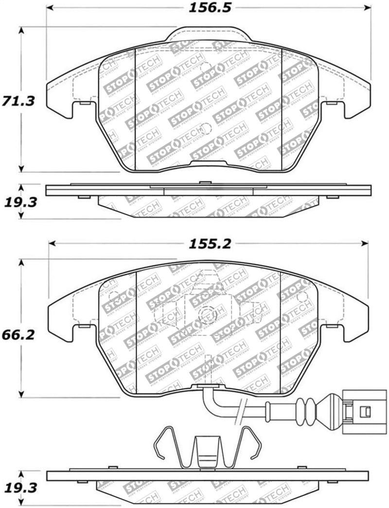 StopTech Street Select Brake Pads - Front 305.1107