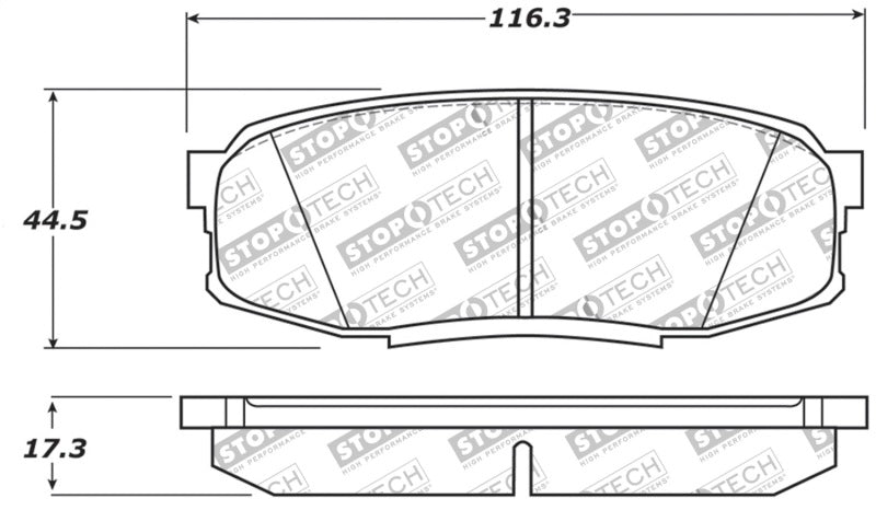 StopTech 13-18 Toyota Land Cruiser Performance Rear Brake Pads 309.1304