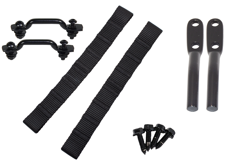 Kentrol Jeep Wrangler TJ Polished Stainless Door Strap Kit Black Powdercoat Stainless Steel 50724