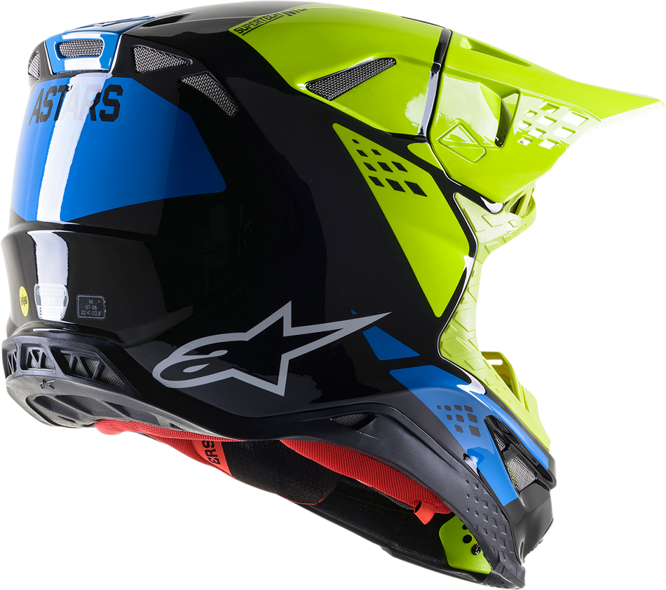 ALPINESTARS Supertech M8 Helmet - Factory - Black/Yellow/Blue - Small 8302922-1578-SM