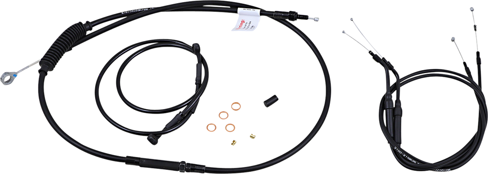 BURLY BRAND Cable Kit - Jail Bar - 10" Handlebars - Black Vinyl B30-1135