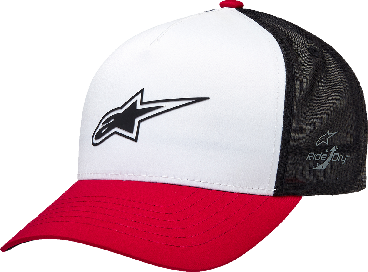 ALPINESTARS Advantage Tech Trucker-Mütze, Weiß/Rot/Schwarz, Einheitsgröße, 121281160231OS