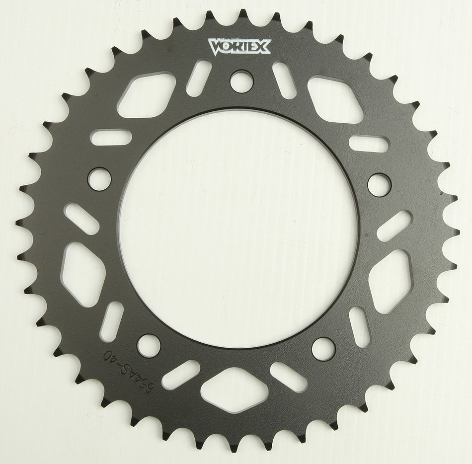 VORTEX Rear Sprocket Steel 40t-520 Blk Yam 654AS-40