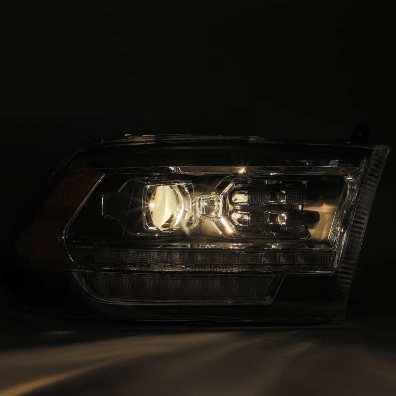 AlphaRex 09-18 Dodge Ram 2500HD LUXX LED Proj Headlights Plank Style Black w/Seq Signal/Smoked DRL 880520