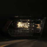 AlphaRex 09-18 Dodge Ram 2500HD LUXX LED Proj Headlights Plank Style Black w/Seq Signal/Smoked DRL 880520