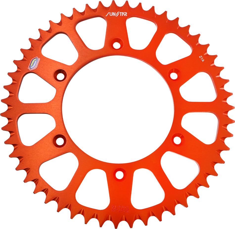 SUNSTAR SPROCKETS Rear Sprocket - 51 Tooth - Orange 5-354751OR