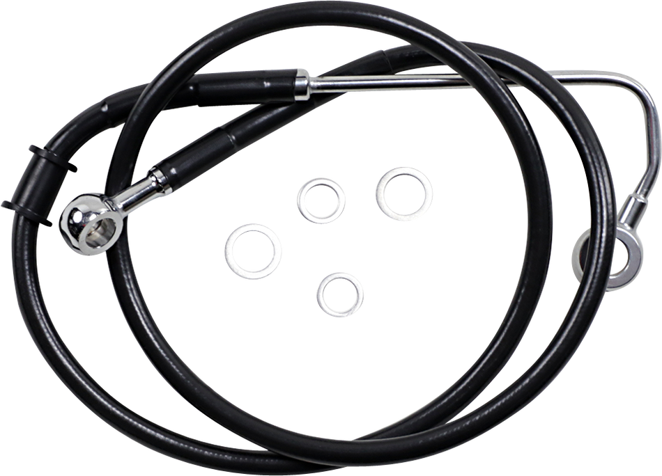 DRAG SPECIALTIES Brake Line - +6" - Black - '15-'17 Softail 618299-6BLK