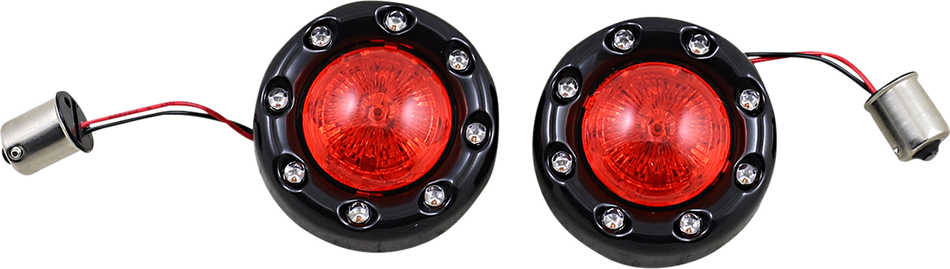 CUSTOM DYNAMICS Bullet Turn Signal 1156 - Black - Red Lens PB-BR-RR 56-BR