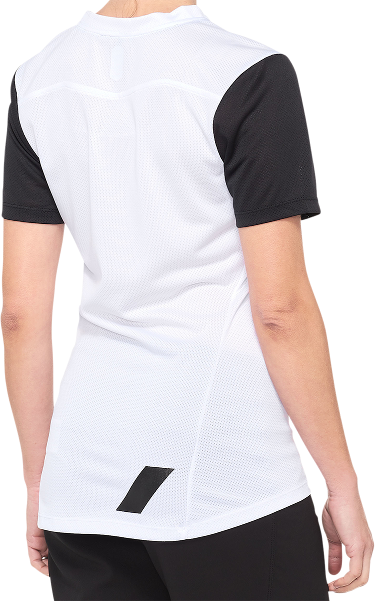 100% Women's Ridecamp Jersey - Short-Sleeve - White/Black - Small 40035-00010