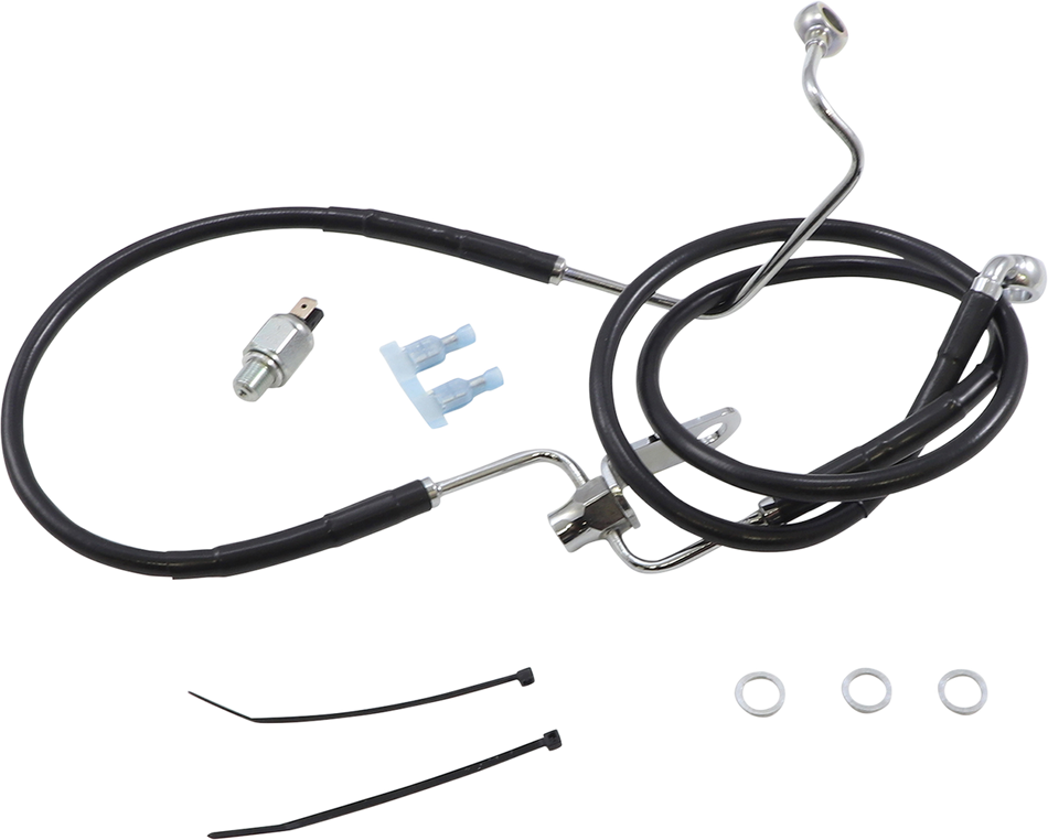 DRAG SPECIALTIES Brake Line - Rear - Black - +3" Non ABS 621225-3BLK