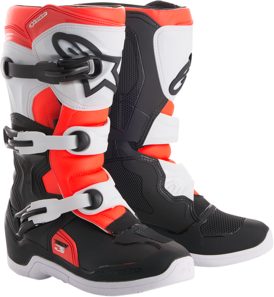 ALPINESTARS Tech 3S Boots - Black/White/Fluorescent Red - US 5 2014018-1231-5