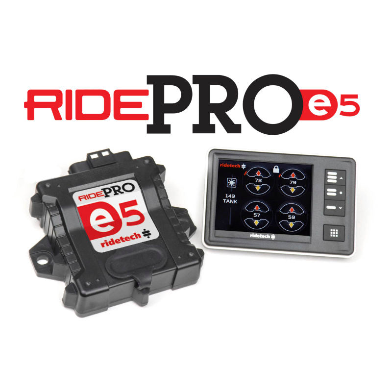 Ridetech RidePro E5 Air Ride Suspension Control System 5 Gallon Dual Compressor AirPod 1/4in Valves 30514100