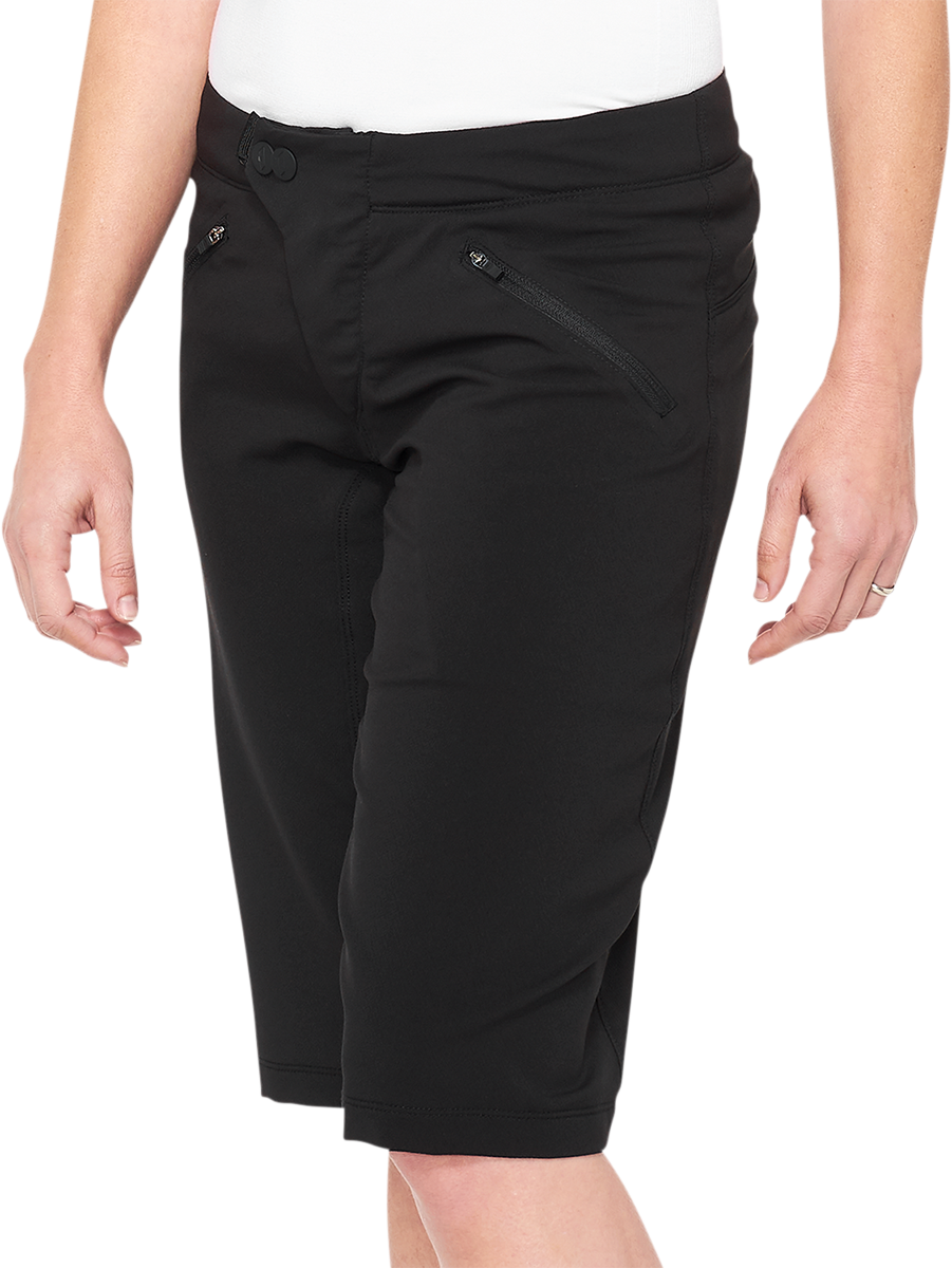 100% Women's Ridecamp Shorts - Black - Medium 40037-00001