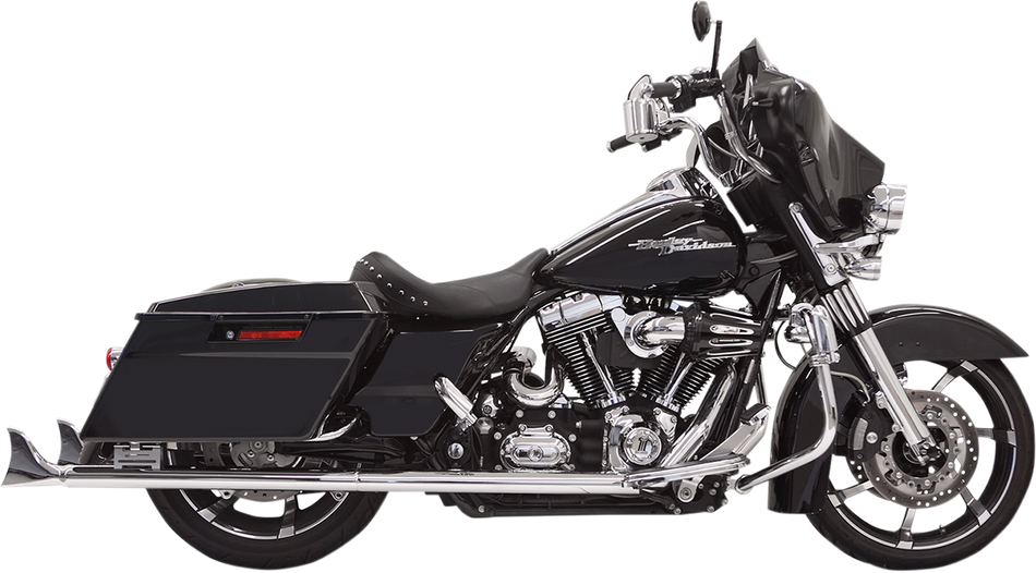 BASSANI XHAUST Fishtail Mufflers - Chrome - w/ Baffle - 36" - 95-'16 Touring 1F27E36