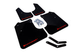 Rally Armor 08-10 WRX (hatch & sedan) / 08-11 Subaru 2.5i UR Black Mud Flap w/ White Logo MF6-UR-BLK/WH