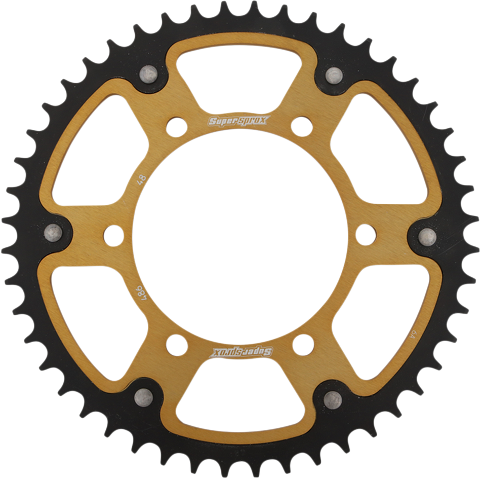 SUPERSPROX Stealth Rear Sprocket - 48 Tooth - Gold - Kawasaki/Yamaha/Suzuki RST-486-48-GLD