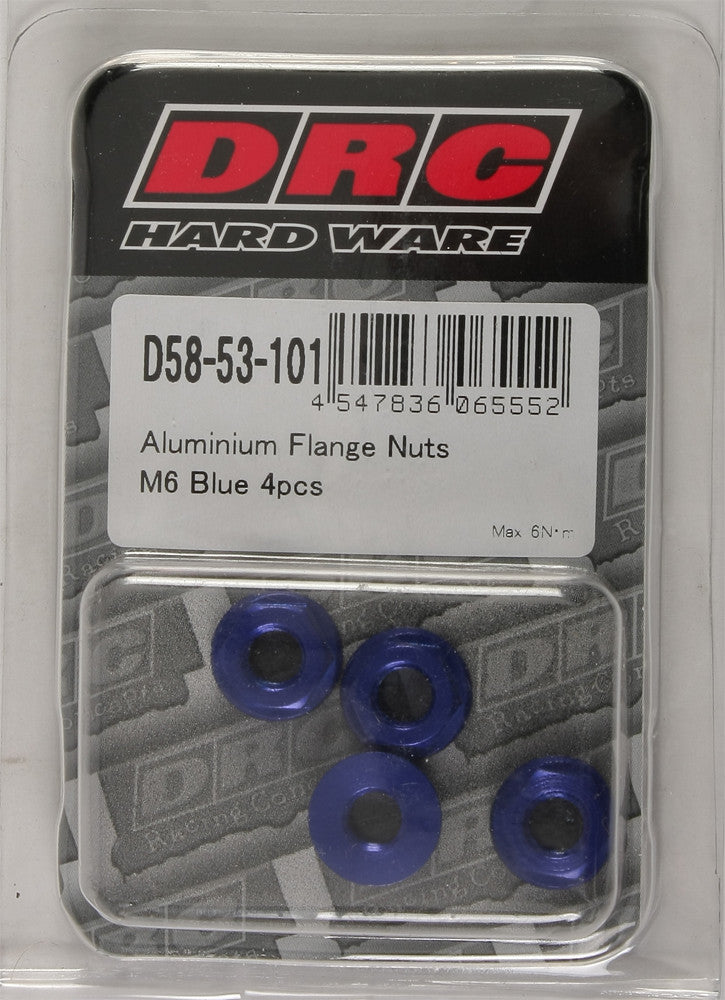 DRC Aluminium-Flanschmuttern Blau M6x12mm 4/Pk D58-53-101