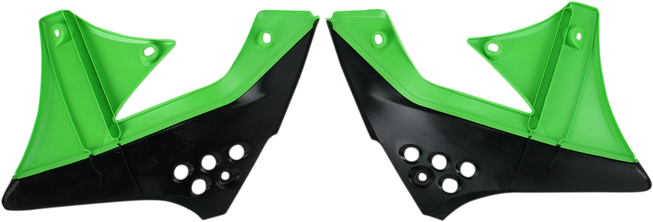 ACERBIS Radiator Shrouds - Black/Green 2141721043