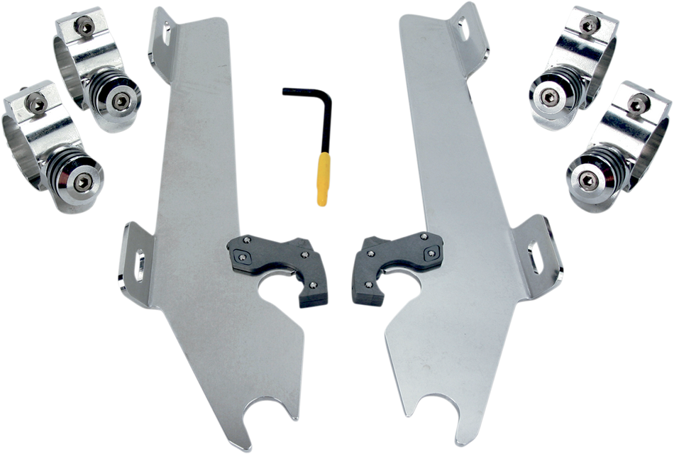 MEMPHIS SHADES Batwing Trigger Lock Mounting Kit - Stateline/Sabre - Polished MEK1945