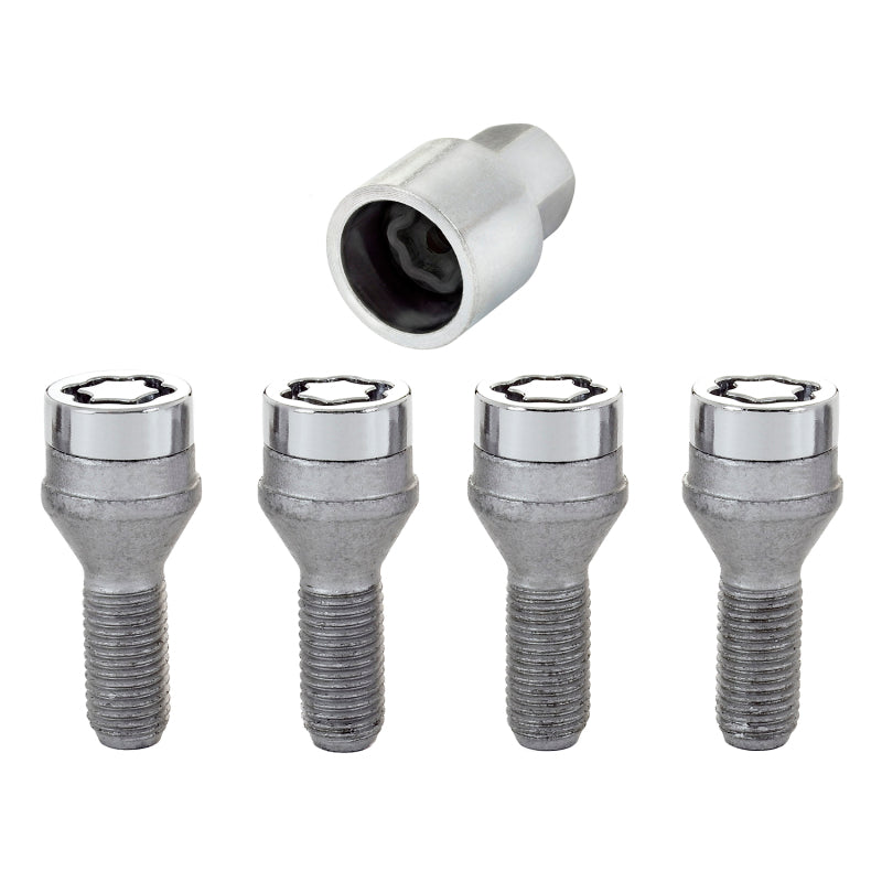 McGard Wheel Lock Bolt Set - 4pk. (Cone Seat) M12X1.5 / 17mm Hex / 25.5mm Shank Length - Chrome 27179