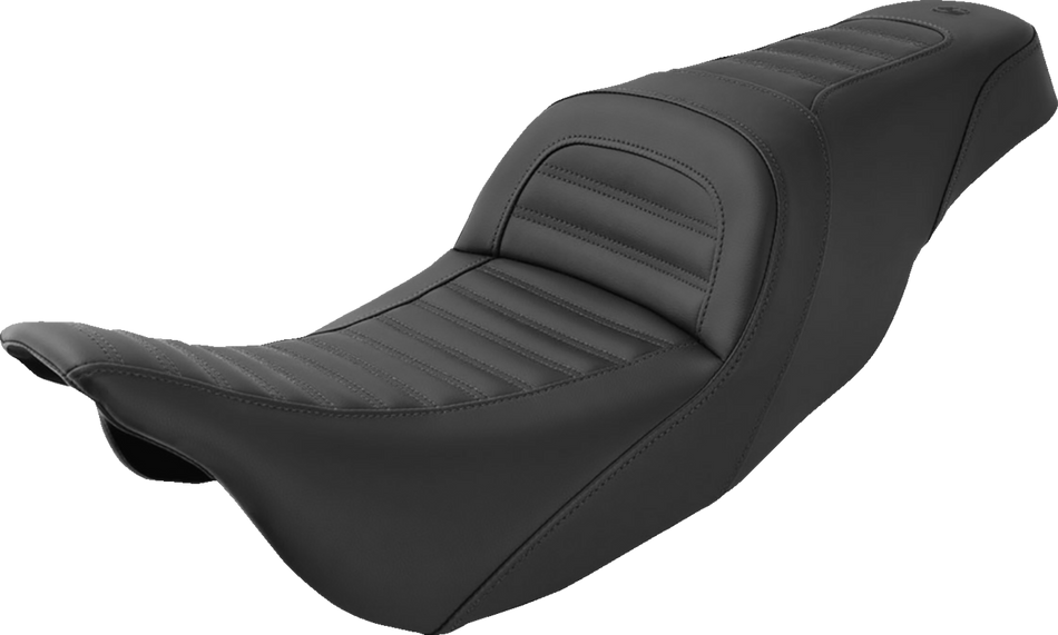 SADDLEMEN Slim Roll & Pleat Seat - Black - '08-'23 FL 808-07B-161