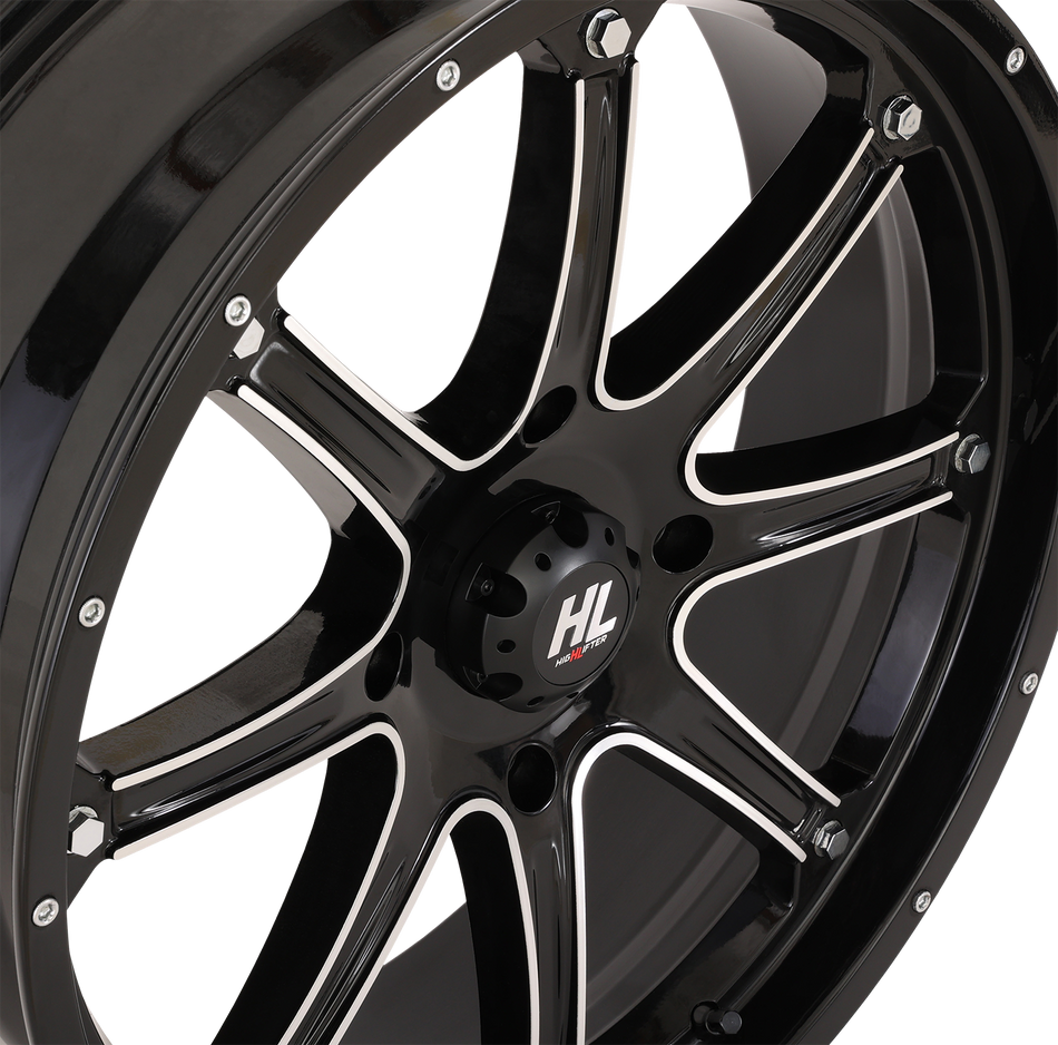 HIGH LIFTER Wheel - HL4 - Front/Rear - Gloss Black w/Machined - 20x6.5 - 4/137 - 4+2.5 (+10 mm) 20HL04-1137