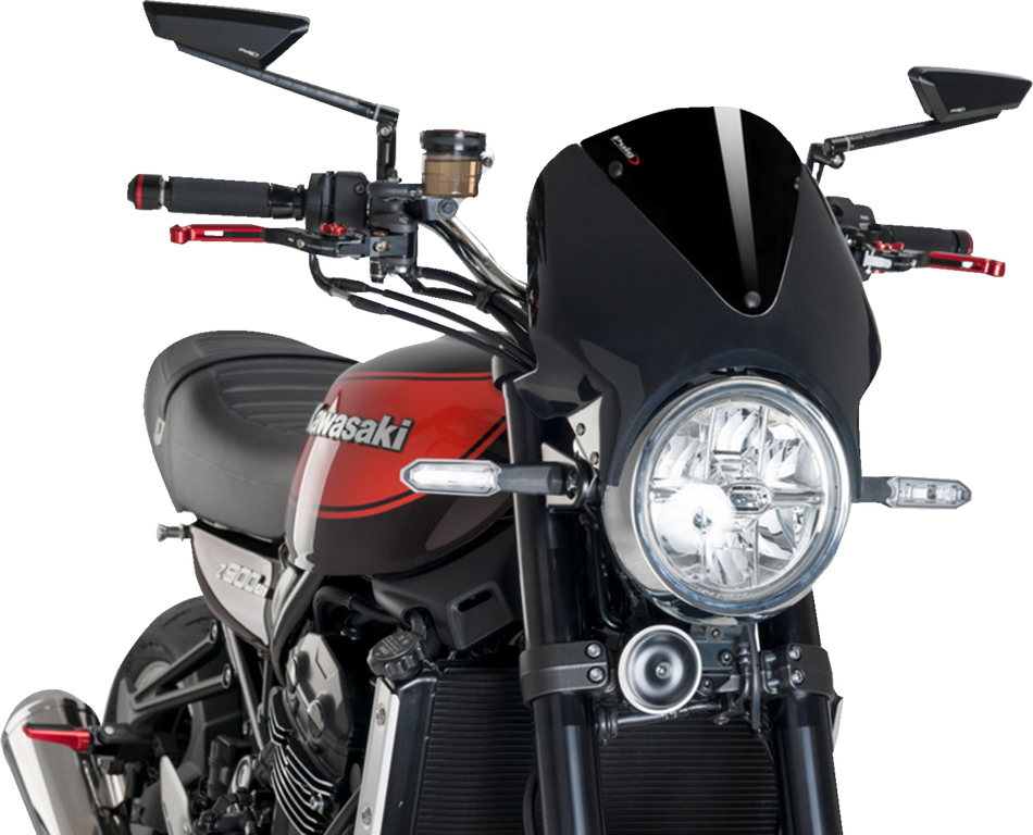 PUIG HI-TECH PARTS Windscreen - Black/Black - Z900RS 024NN