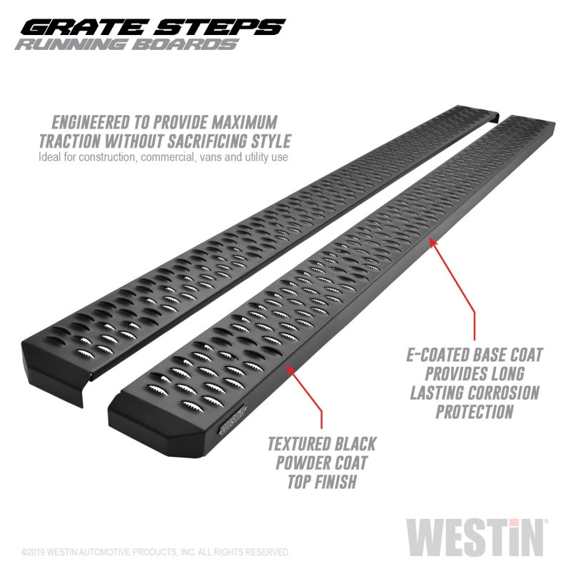 Westin Grate Steps Running Boards 83 in - Textured Black 27-74765