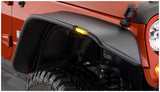 Bushwacker 07-18 Jeep Wrangler Unlimited Flat Style Flares 4pc 4-Door Sport Utility Only - Black 10918-07