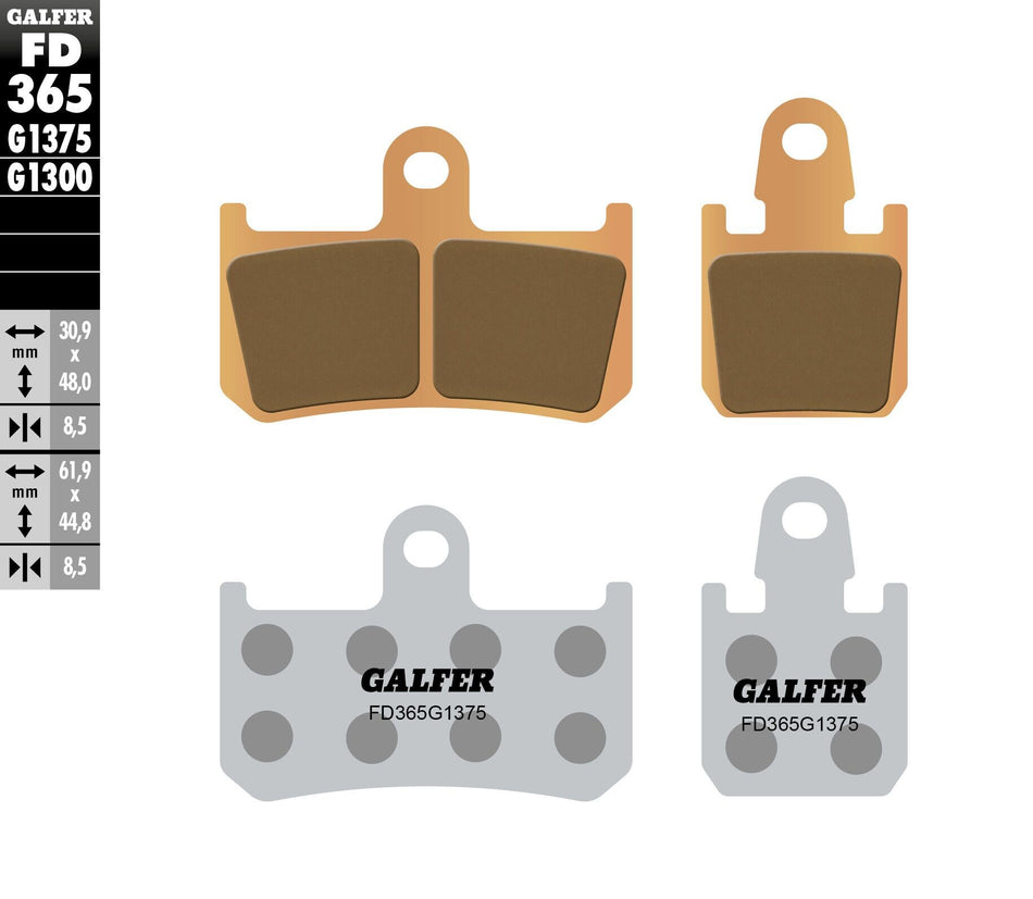 GALFER Brake Pads Sintered Ceramic Fd365g1375 FD365G1375