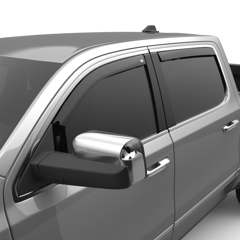 EGR 2019 Dodge Ram 1500 Crew Cab SlimLine In-Channel Window Visors Set of 4 - Dark Smoke 572951