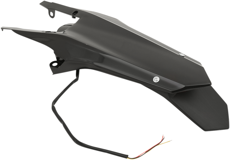 UFO Enduro Rear Fender - with Light - Black HU03362001