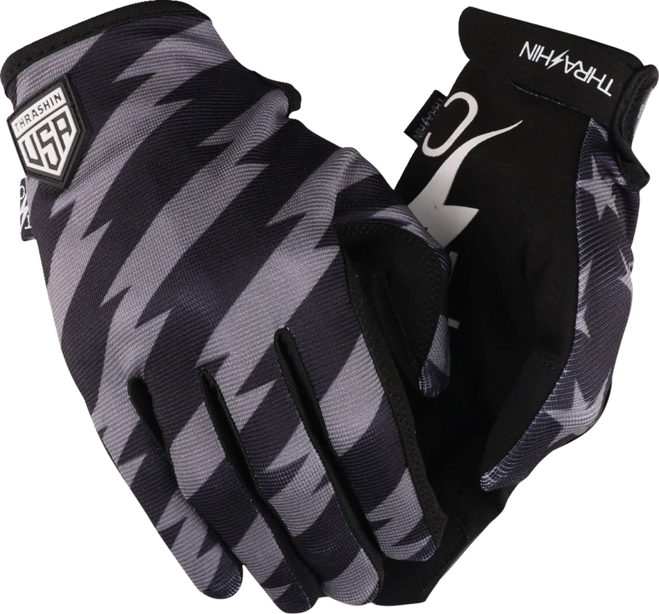 THRASHIN SUPPLY CO. Stars & Bolts Stealth Gloves - Black/Gray - 2XL SV1-13-12