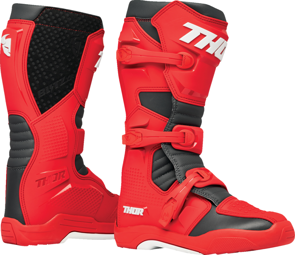 THOR Blitz XR Boots - Red/Charcoal - Size 7 3410-3109