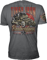 LETHAL THREAT Vintage Velocity Tired Iron Restorations T-Shirt – Grau – 2XL VV40174XXL 