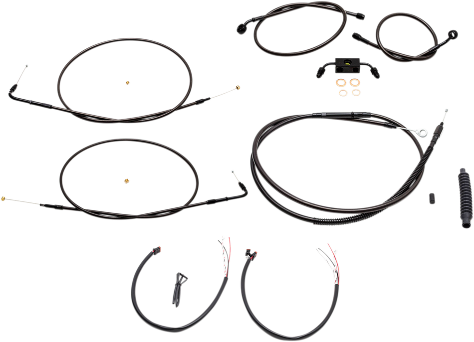 LA CHOPPERS Cable Kit - 15" - 17" Ape Hanger Handlebars - Midnight LA-8231KT2-16M