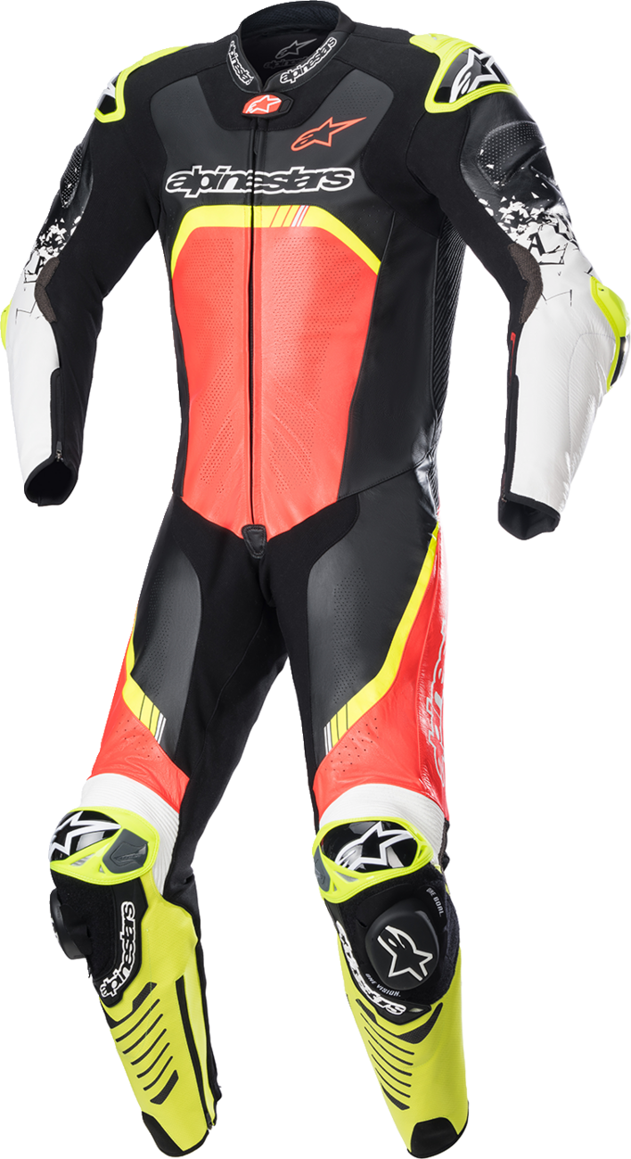 ALPINESTARS GP Tech Suit v4 - Schwarz/Rot fluoreszierend/Gelb fluoreszierend - US 48 / EU 58 3156822-1355-58