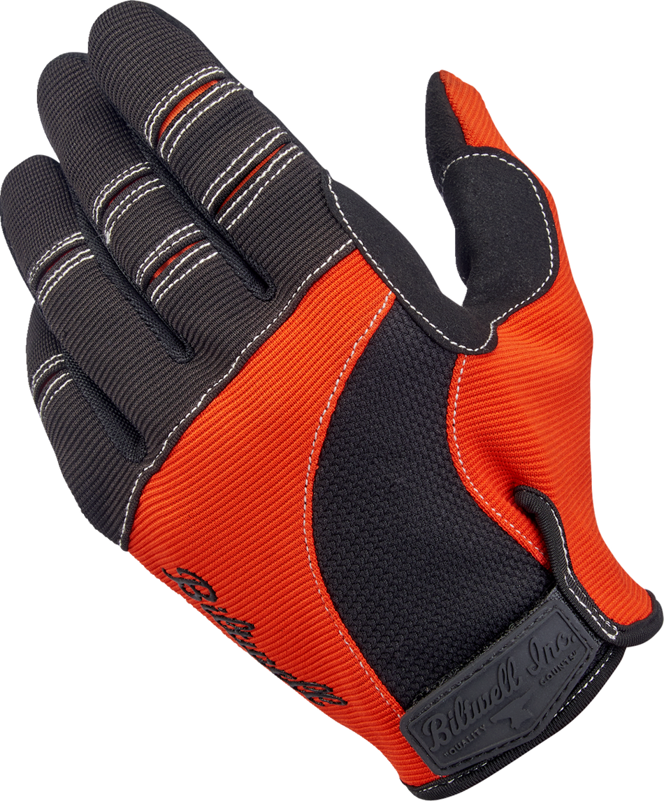 BILTWELL Moto Gloves - Orange/Black - Large 1501-0106-004