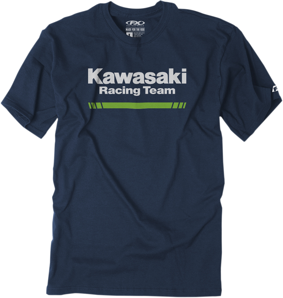 FACTORY EFFEX Kawasaki Stripes T-Shirt - Navy - Large 22-87104