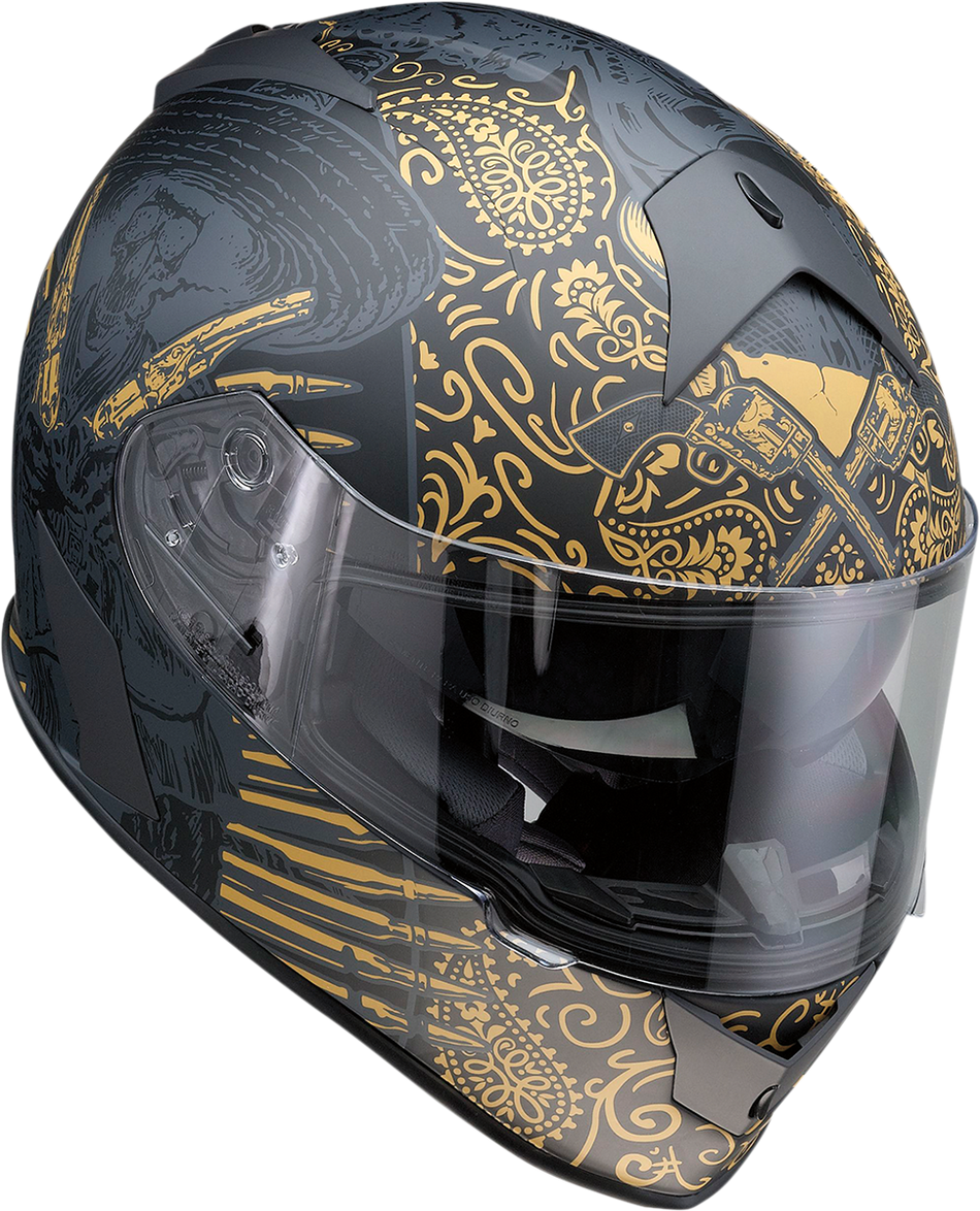 Z1R Warrant Helmet - Sombrero - Black/Gold - Small 0101-14171