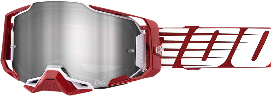 100% Armega Goggles - Oversized Deep Red - Flash Silver 50005-00009