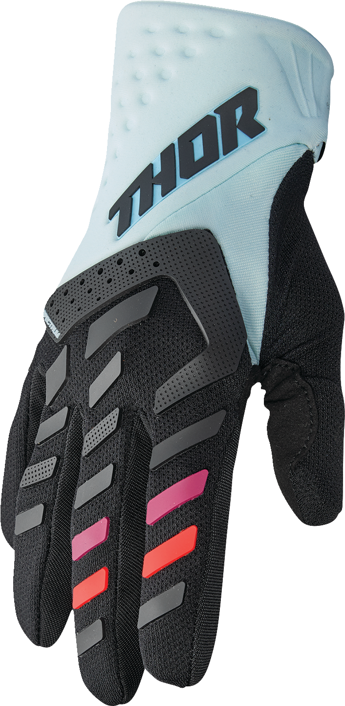 THOR Women's Spectrum Gloves - Black/Light Mint - Small 3331-0234